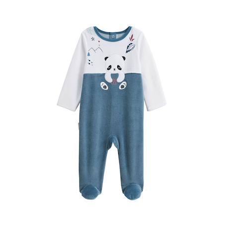 Pyjama bébé en velours tao Bleu 2 - vertbaudet enfant 