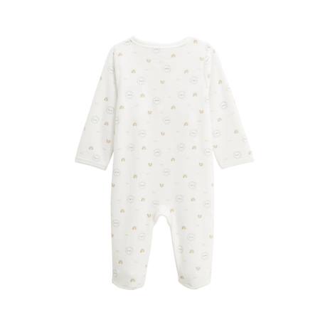 Pyjama bébé en velours ouverture pont mon petit chou du pérou Ecru 3 - vertbaudet enfant 