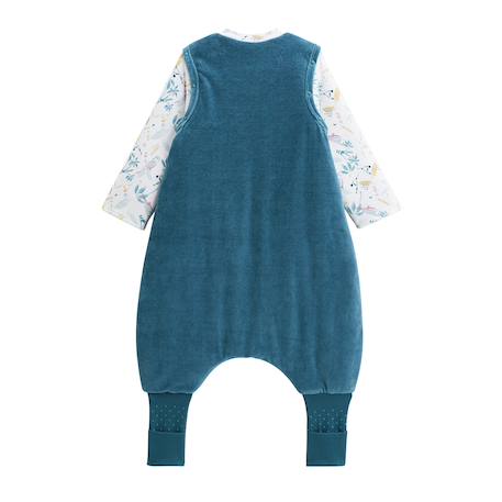 Turbulette d'hiver en velours avec pieds retroussables et manches amovibles bianca Bleu 3 - vertbaudet enfant 