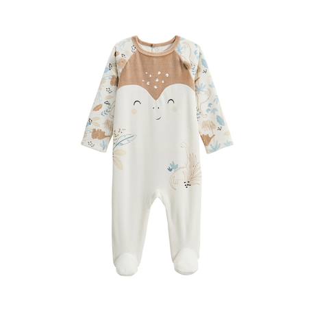 Pyjama bébé en velours nino Ecru 2 - vertbaudet enfant 