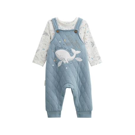 Ensemble salopette bébé en coton matelassé et t-shirt petite balade Bleu 2 - vertbaudet enfant 