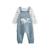Ensemble salopette bébé en coton matelassé et t-shirt petite balade Bleu 2 - vertbaudet enfant 