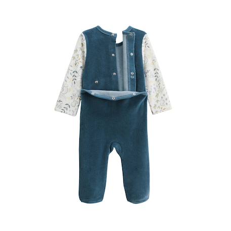 Pyjama bébé en velours cacahuète Bleu 4 - vertbaudet enfant 