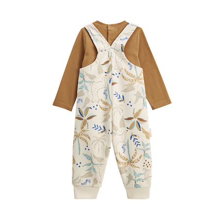 Ensemble salopette bébé en molleton et t-shirt lamascotte Ecru 4 - vertbaudet enfant 