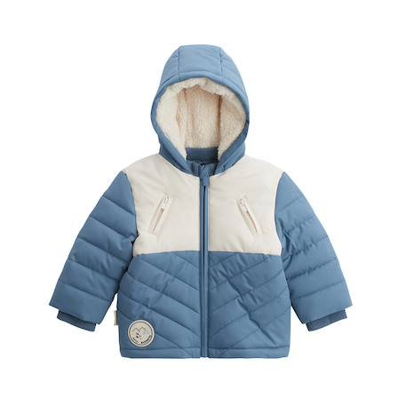 Doudoune enfant imperméable doublée polaire avec capuche tao Bleu 2 - vertbaudet enfant 