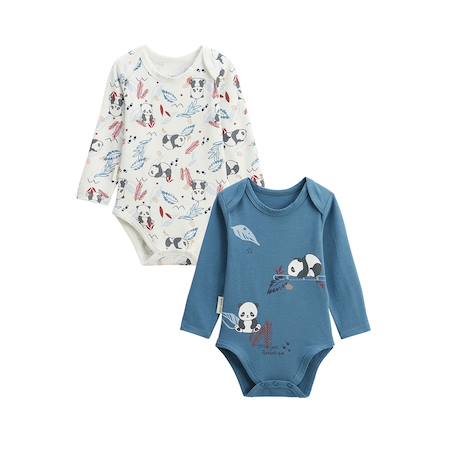 Lot de 2 bodies bébé manches longues tao Bleu 2 - vertbaudet enfant 