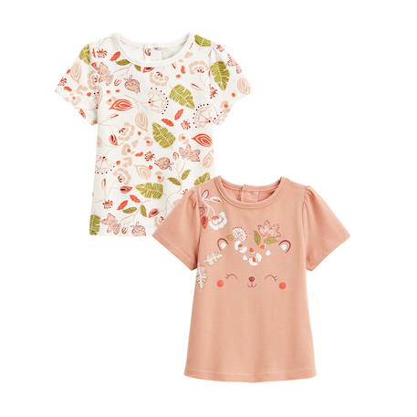 Lot de 2 t-shirts enfant manches courtes mindanao Ecru 2 - vertbaudet enfant 
