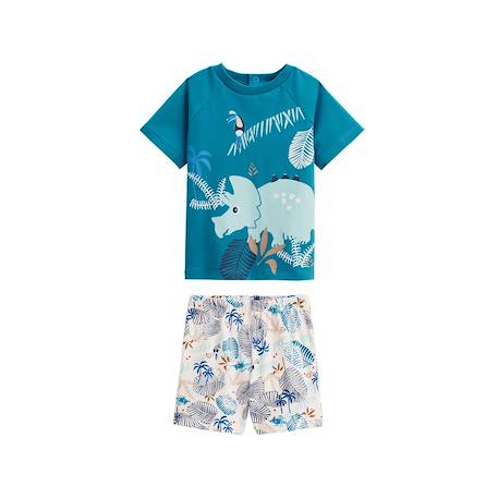 Pyjama enfant manches courtes santorini Bleu 2 - vertbaudet enfant 