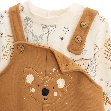 Ensemble salopette bébé en molleton et t-shirt constellation Camel 4 - vertbaudet enfant 