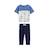 Ensemble enfant t-shirt et pantalon en gaze de coton mexico Bleu 2 - vertbaudet enfant 