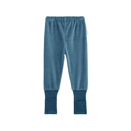 Pyjama bébé 2 pièces en velours avec pieds retroussables tao Bleu 6 - vertbaudet enfant 