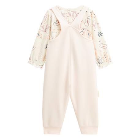 Ensemble salopette bébé en molleton et t-shirt matcha Rose 3 - vertbaudet enfant 