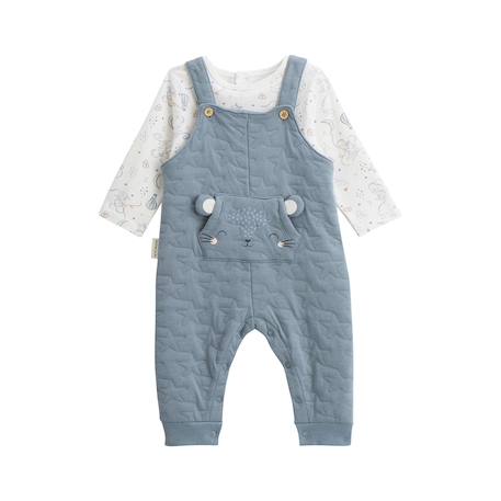 Ensemble salopette bébé en coton matelassé et t-shirt rêverie Bleu 2 - vertbaudet enfant 