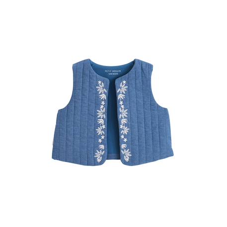 Veste sans manches enfant en chambray camila Bleu 2 - vertbaudet enfant 