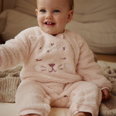 Surpyjama bébé en sherpa matcha Rose 6 - vertbaudet enfant 