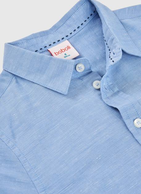Chemise en lin Bleu 3 - vertbaudet enfant 