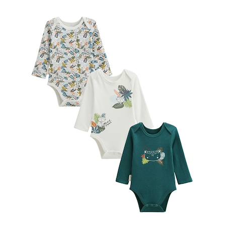 Lot de 3 bodies bébé manches longues canopée Bleu 2 - vertbaudet enfant 