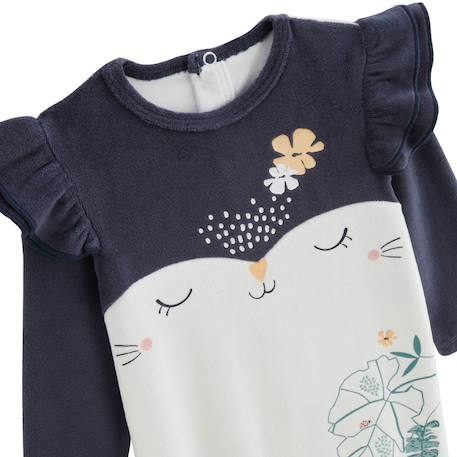 Pyjama bébé en velours holamuchacha Ecru 4 - vertbaudet enfant 