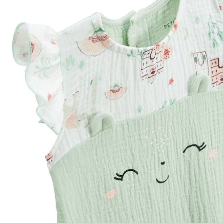 Barboteuse bébé en gaze de coton arya Ecru 4 - vertbaudet enfant 