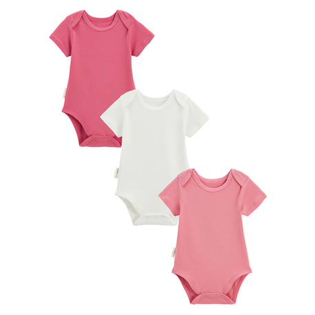 Lot de 3 bodies bébé manches courtes anaelle Rose 2 - vertbaudet enfant 