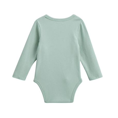 Lot de 3 bodies bébé côtelés manches longues ouverture croisée kenya Beige 6 - vertbaudet enfant 