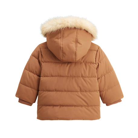 Doudoune imperméable doublée sherpa avec capuche chincha Camel 3 - vertbaudet enfant 