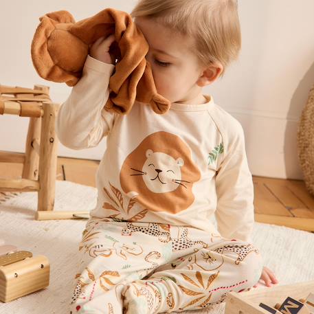 Pyjama enfant 2 pièces à pieds retroussables tango Ecru 6 - vertbaudet enfant 