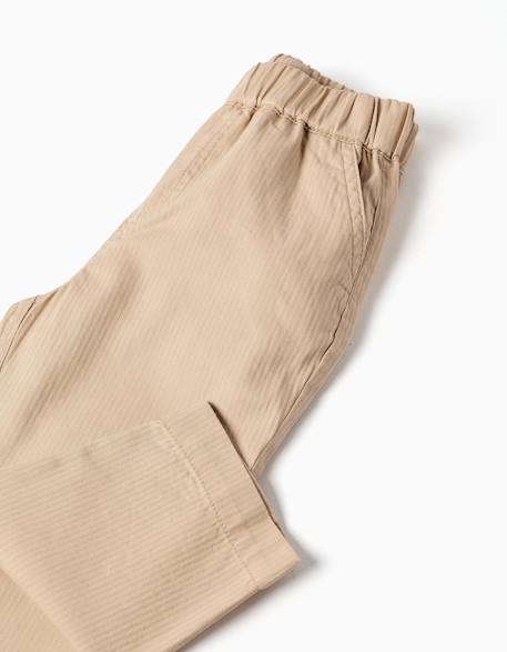 Pantalon baggy en coton facile à enfiler b&s Beige 4 - vertbaudet enfant 