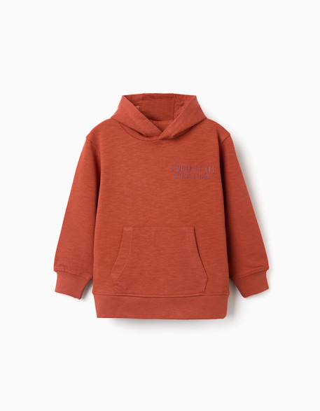 Sweat en coton à capuche et imprimé lanzarote Orange+Vert foncé 1 - vertbaudet enfant 
