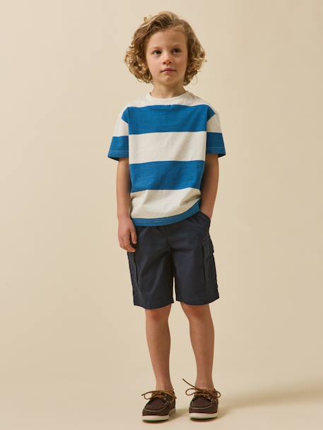T-shirt rayée garçon - coton biologique Rayure bleue 5 - vertbaudet enfant 