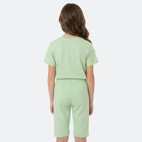 Ensemble fille t-shirt manches courtes et bermuda Beige+Fushia+Rosatre+Vert 12 - vertbaudet enfant 