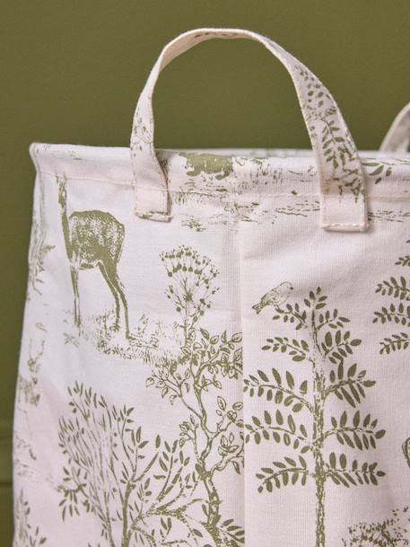 Bac de rangement rond esprit toile de jouy Bleu+Rose+Vert 6 - vertbaudet enfant 