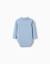 Body en coton avec imprimé sur la poitrine Bleu clair 2 - vertbaudet enfant 