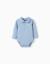 Body en coton avec imprimé sur la poitrine Bleu clair 1 - vertbaudet enfant 
