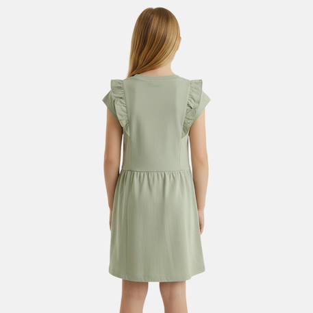 Robe fille manches courtes Bleu+Jaune+Kaki+Rose 8 - vertbaudet enfant 