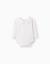 Body à manches longues et motif floral Blanc 1 - vertbaudet enfant 