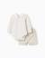 Body rayé + short en sergé Beige clair 1 - vertbaudet enfant 