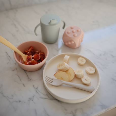 Tasse d'apprentissage en silicone Ecru+Fumée+Rose+Vert d'eau 20 - vertbaudet enfant 