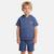 Ensemble garçon t-shirt manches courtes à capuche et short Bleu+Gris+Kaki 1 - vertbaudet enfant 