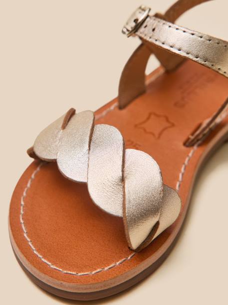 Sandales tressées fille en cuir Dore 6 - vertbaudet enfant 