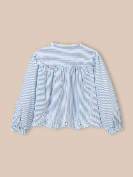 Chemise rayée fille - collection junior Rayure bleu/ecru 2 - vertbaudet enfant 