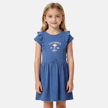 Robe fille manches courtes Bleu+Jaune+Kaki+Rose 1 - vertbaudet enfant 
