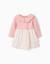 Robe bi-matière à motif floral Rose clair 1 - vertbaudet enfant 