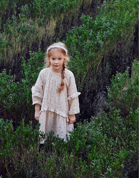 Robe en coton bambula à motif floral b&s Beige 2 - vertbaudet enfant 