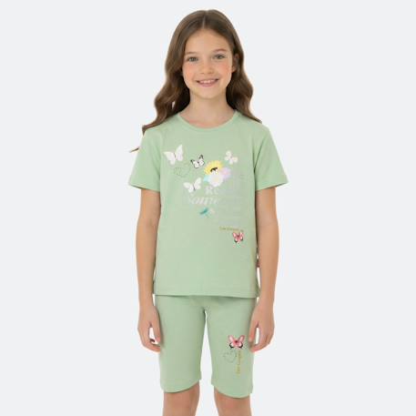 Fille-Ensemble fille t-shirt manches courtes et bermuda
