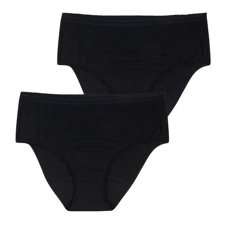Lot de 2 culottes menstruelles taille haute femme Noir+Rose 4 - vertbaudet enfant 