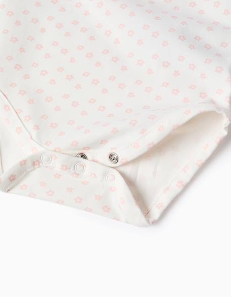 Body à manches longues et motif floral Blanc 4 - vertbaudet enfant 