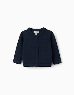 -Gilet en maille avec lignes en relief