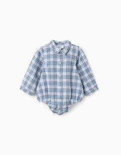 Bébé-Body-Body-chemise en coton et à carreaux b&s