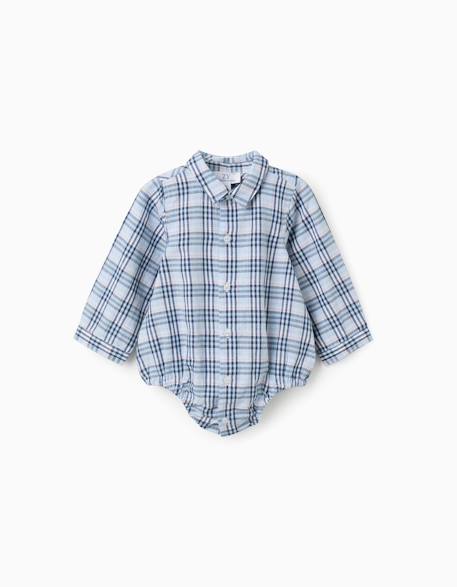 Bébé-Body-chemise en coton et à carreaux b&s
